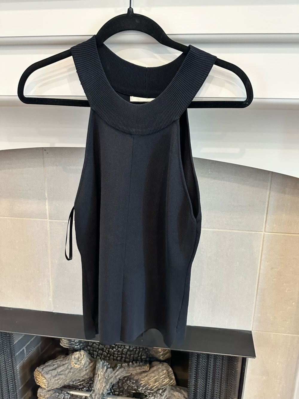 J.O.A. Black Ribbed Halter Tank Top